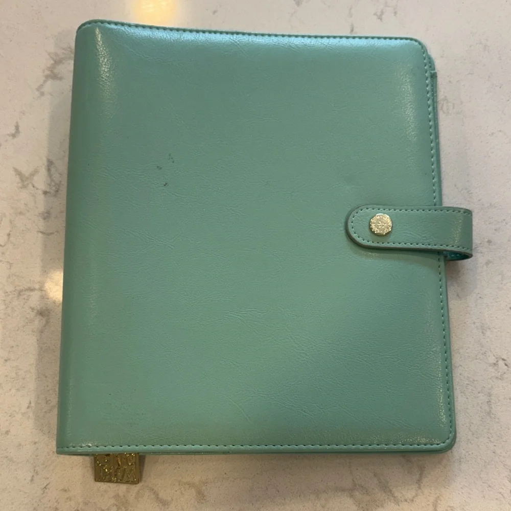 Carpe Diem Faux Leather Teal Planner Agenda Organizer Binder A5
